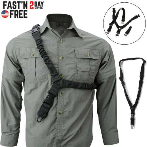 Tactical One Single Point Sling Strap Bungee Rifle Gun Sling with QD Buckle Tactical One Single Point Sling Strap Bungee Rifle Gun Sling with QD Buckle