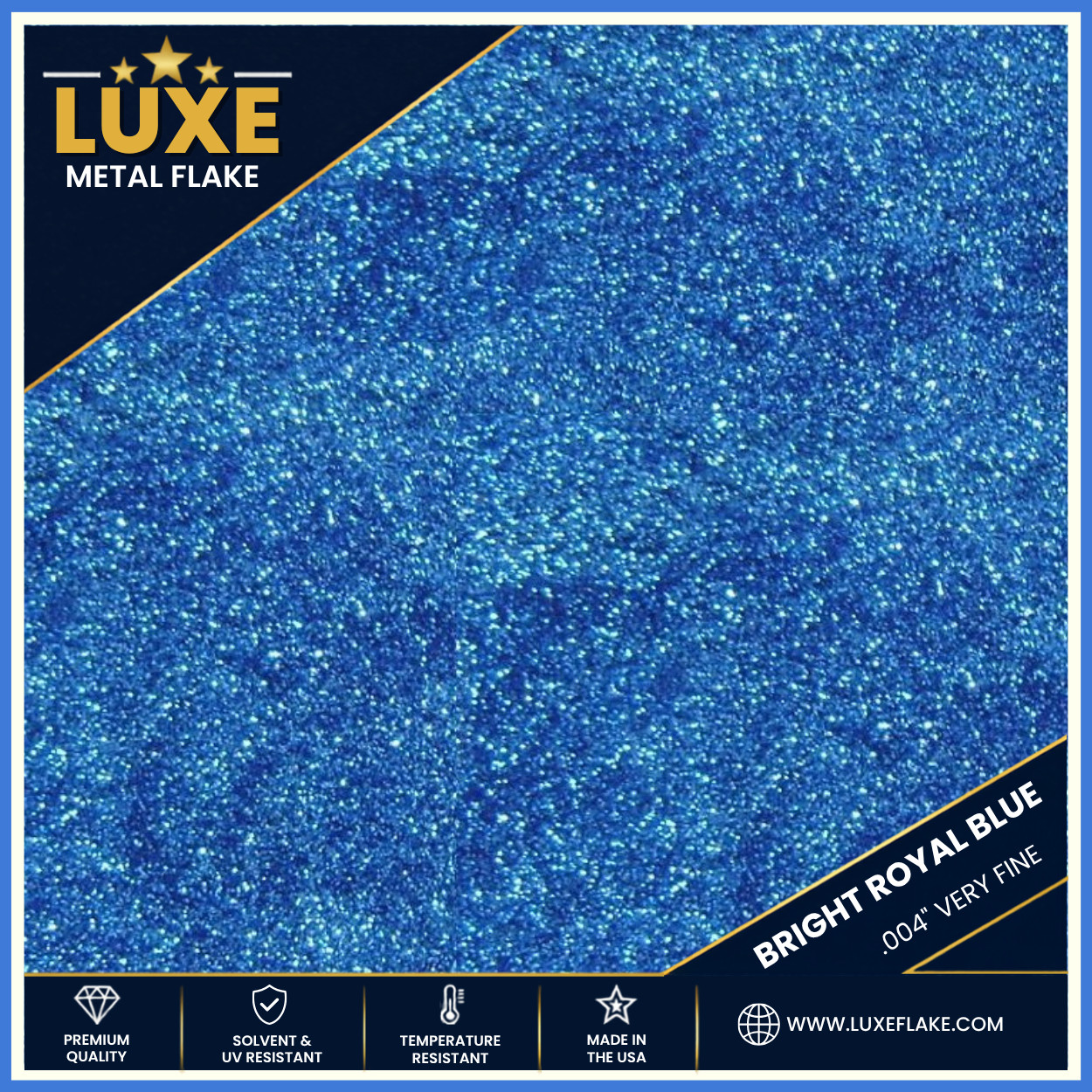 2lb Bright Royal Blue Metal Flake Paint Additive - .004\