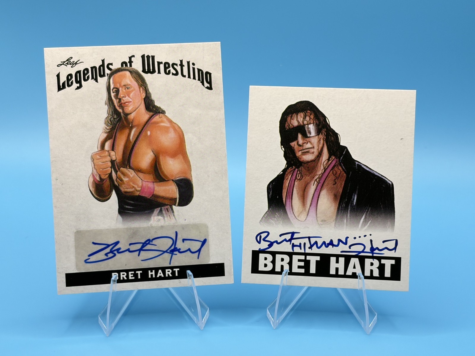 Leaf Wrestling Bret Hart 2 Card Autograph Lot 2012 Originals Plus 2018 Legends Leaf Wrestling Bret Hart 2 Card Autograph Lot 2012 Originals Plus 2018 Legends