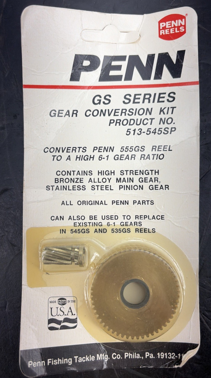 NOS PENN GS Series Gear Conversion Kit # 513 545 SP Main Pinion Gear OEM Sealed NOS PENN GS Series Gear Conversion Kit # 513 545 SP Main Pinion Gear OEM Sealed