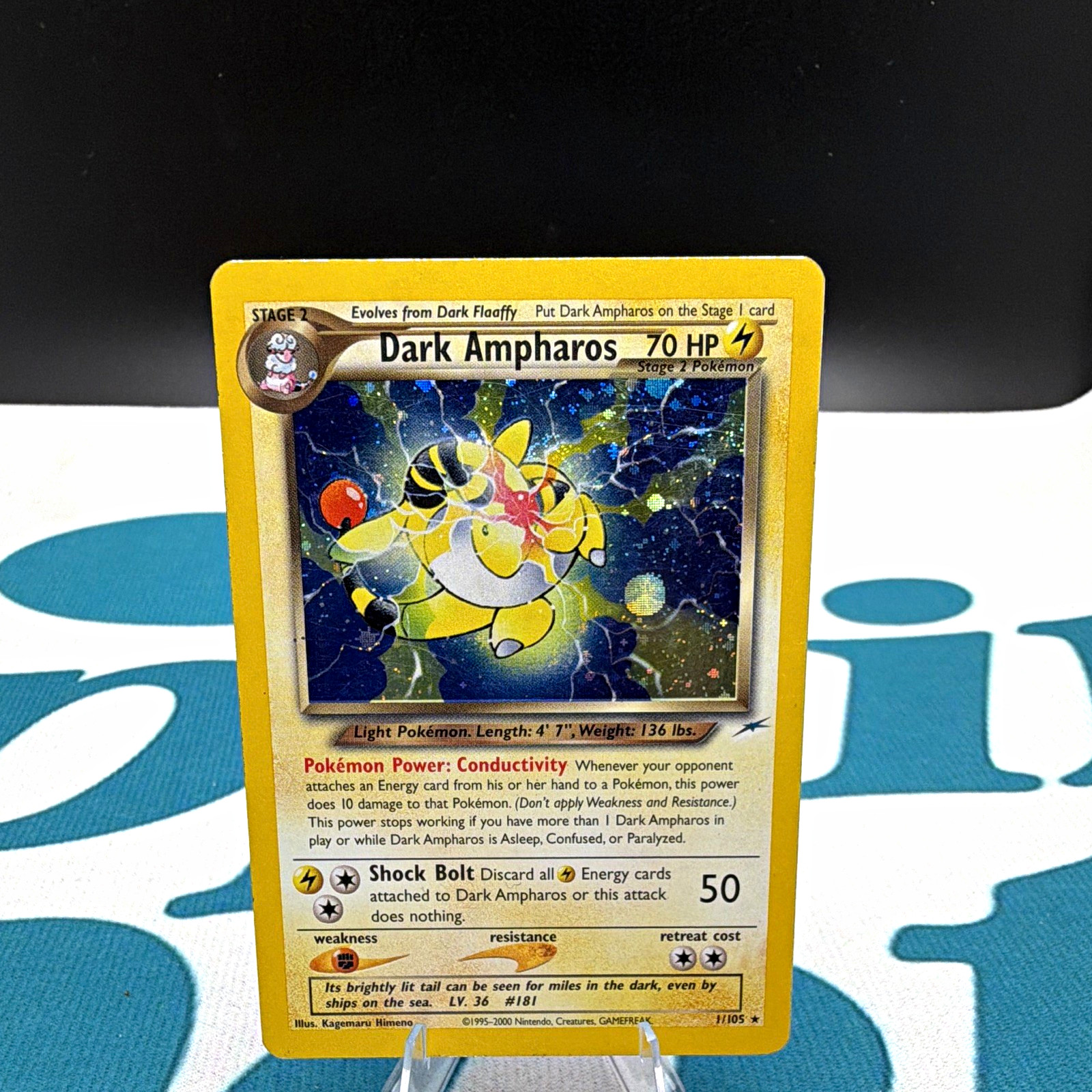 The Pokémon Company Dark Ampharos 1/105 Neo Destiny Unlimited ENG 70 HP Holo The Pokémon Company Dark Ampharos 1/105 Neo Destiny Unlimited ENG 70 HP Holo