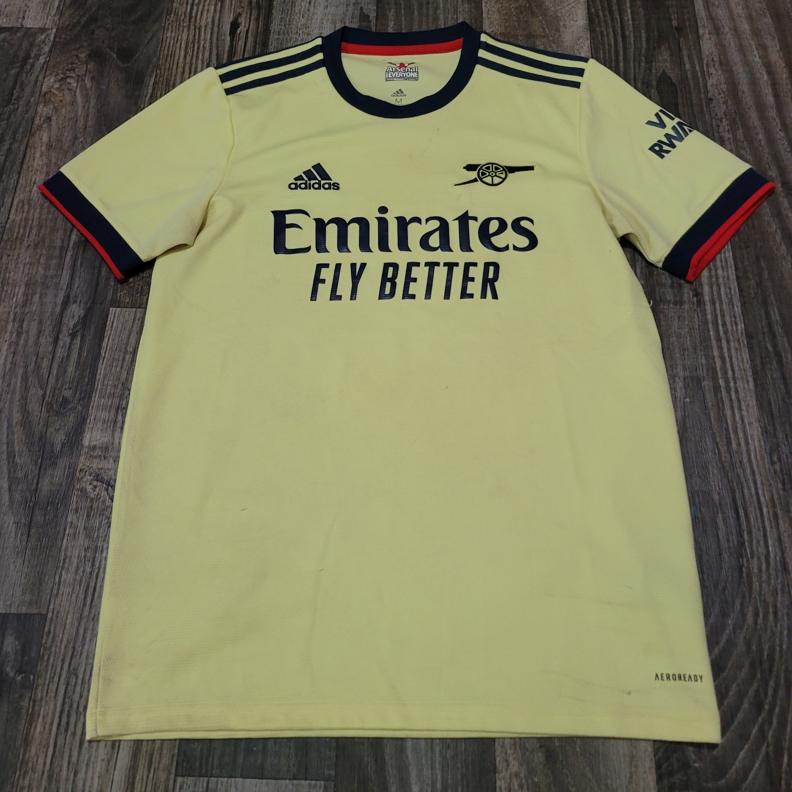 Arsenal London Adidas 2021/22 Away Football Shirt Soccer Jersey Medium (Stained)