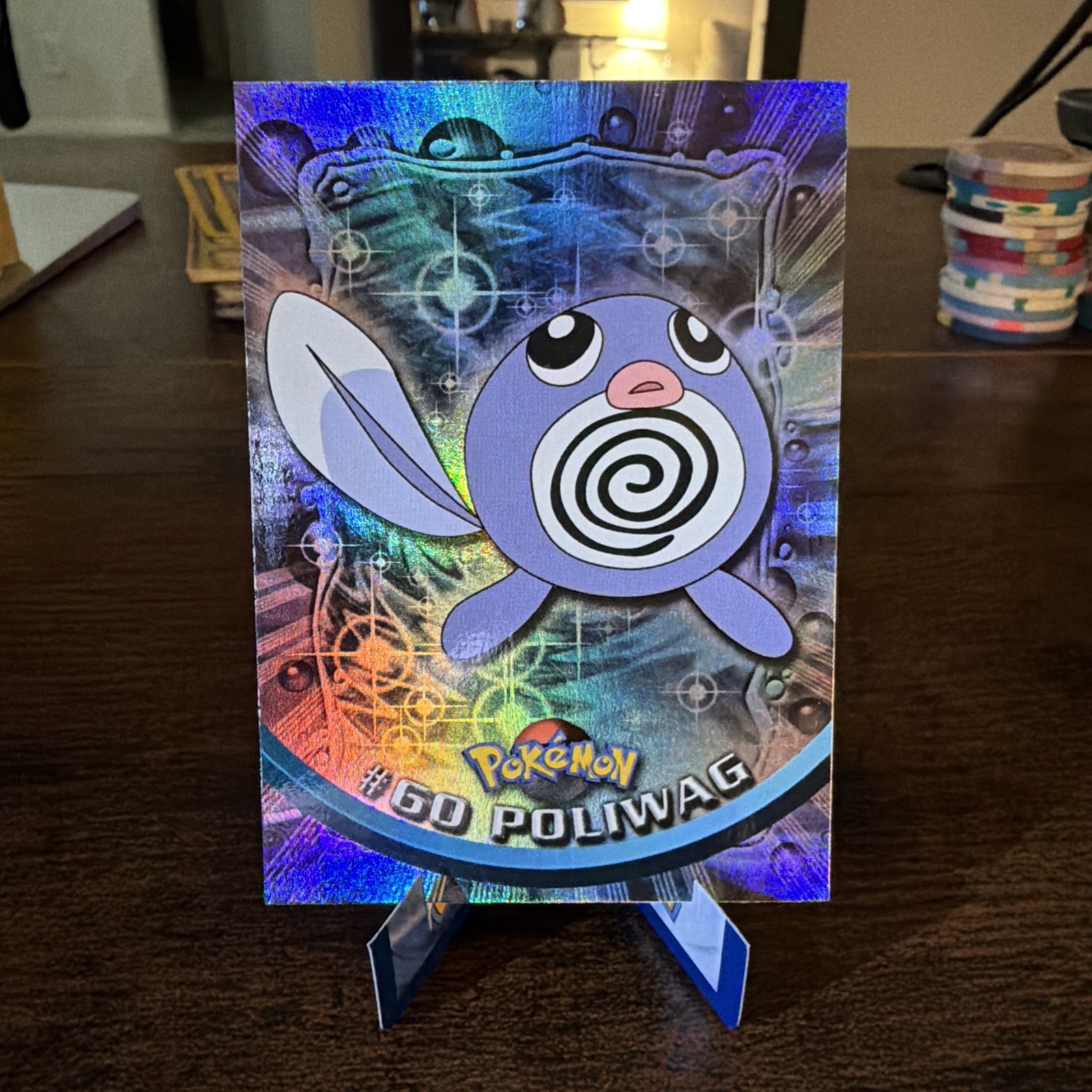 Poliwag Rainbow Foil 1st Printing (Blue Topps Logo) #60 1999 Rare Poliwag Rainbow Foil 1st Printing (Blue Topps Logo) #60 1999 Rare