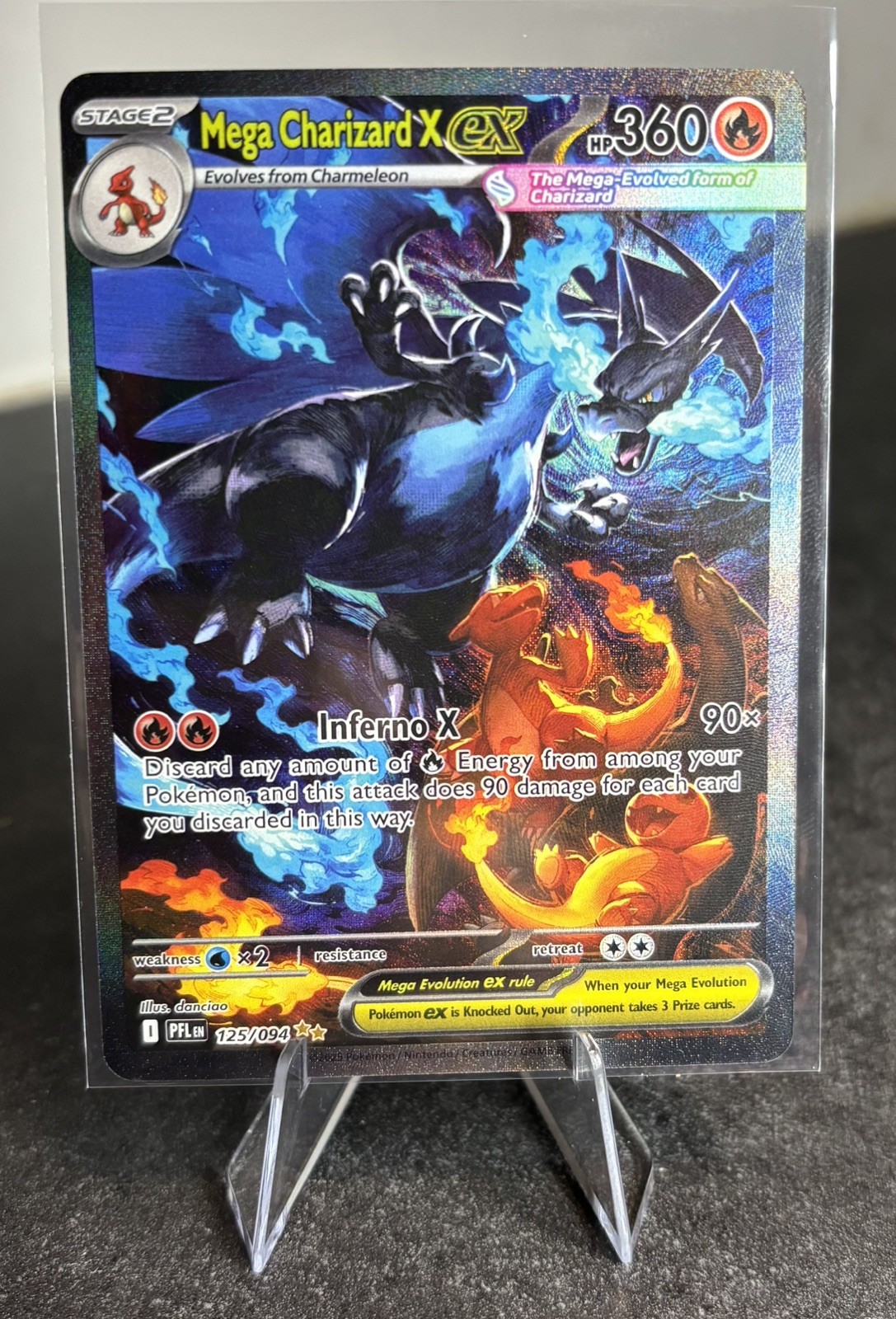 Mega Charizard X ex 125/094 Me02: Phantasmal Flames Holo Mega Charizard X ex 125/094 Me02: Phantasmal Flames Holo
