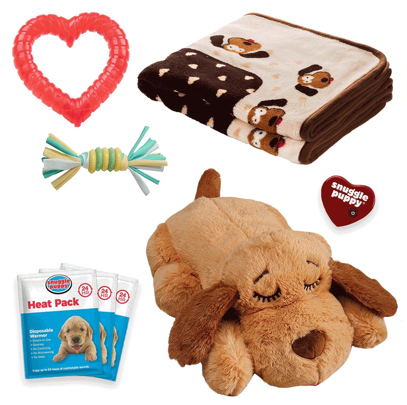 Cozy Puppy Essentials Kit - Heartbeat Toy & Soft Blanket for Comfort & Security
