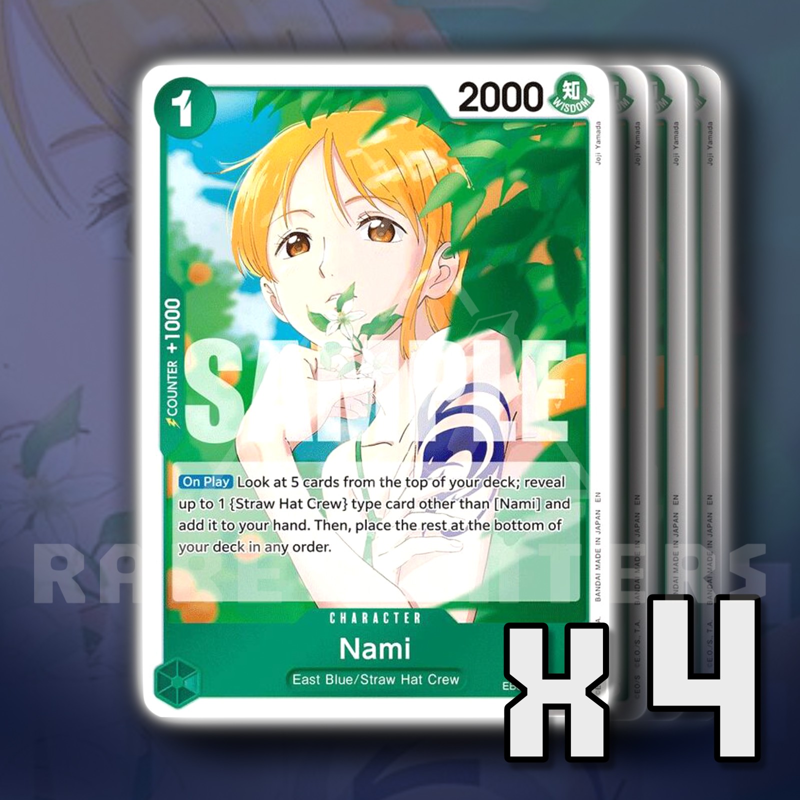Nami EB02-017 Rare x4 Anime 25th Collection One Piece