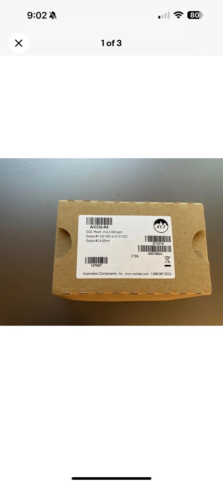 ACI A/CO2-R2 Room Sensor, White ACI A/CO2-R2 Room Sensor, White