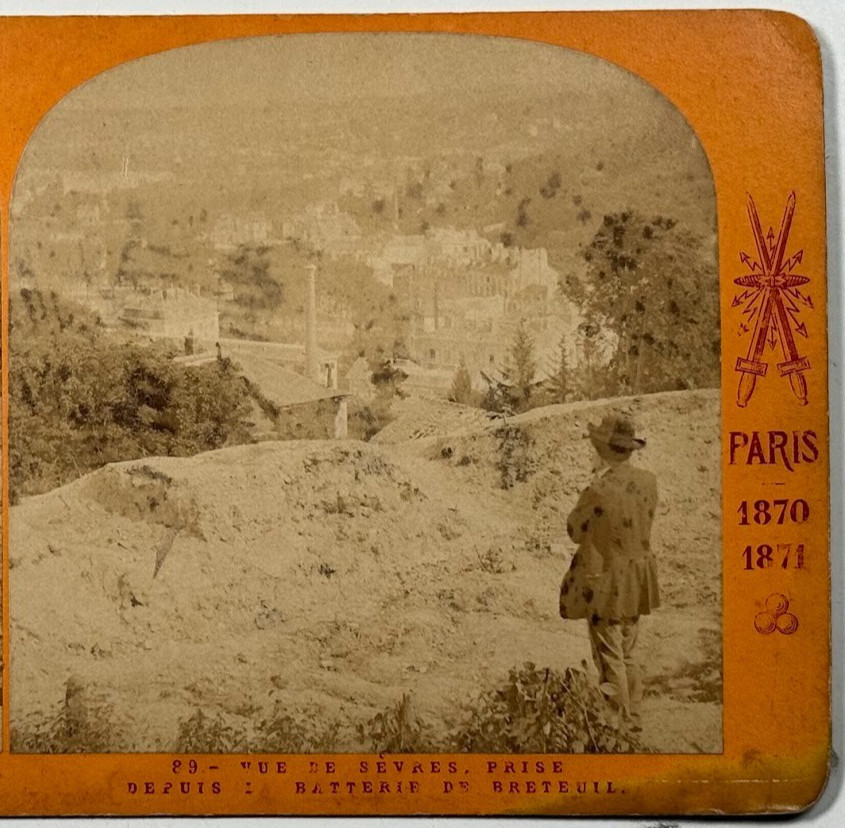 Rue De Sèvres, Paris, Depuis La Batterie De Breteuil, Across City Stereoview