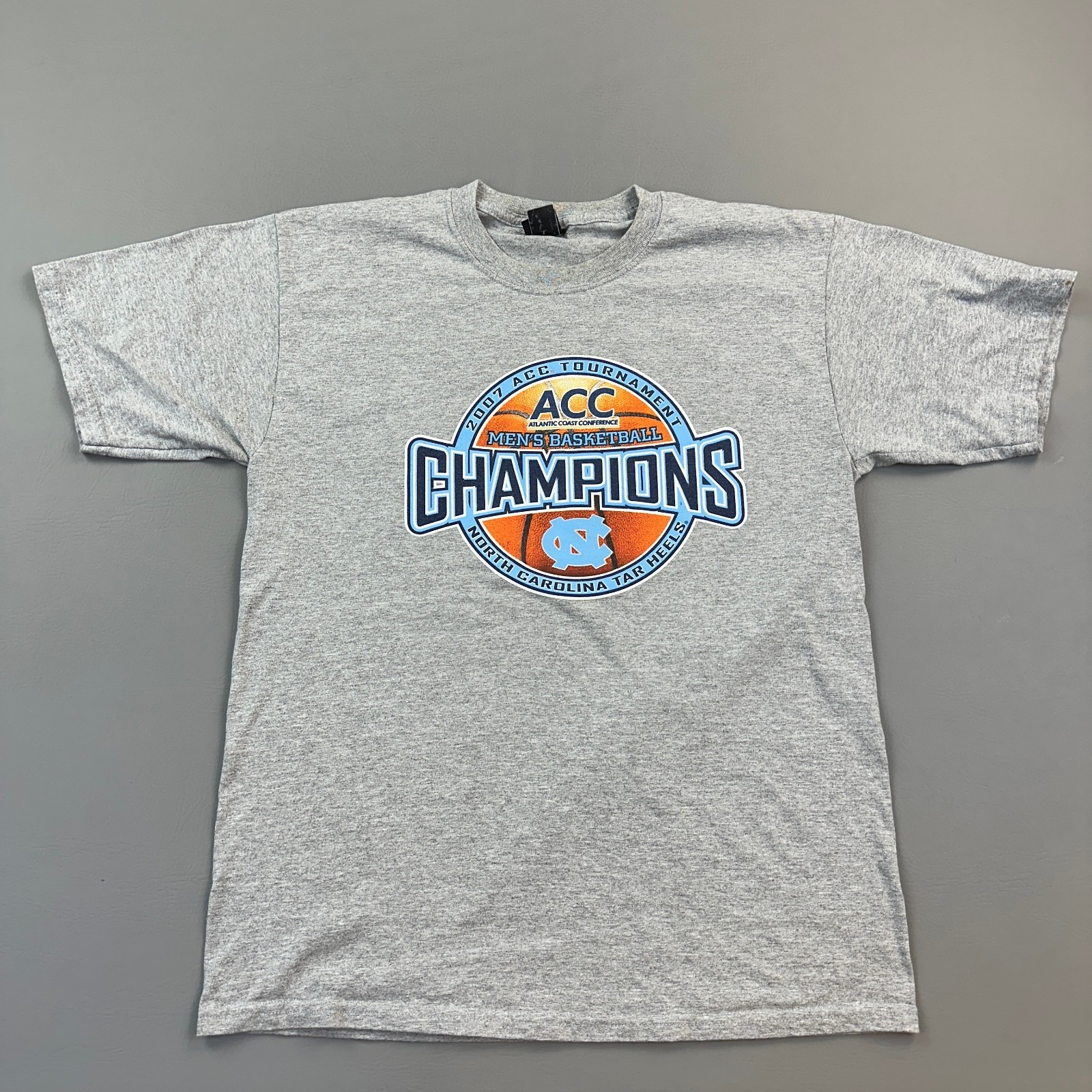 Vinatge North Carolina Tarheels Shirt Mens Large Gray Starter 2007 ACC Champions