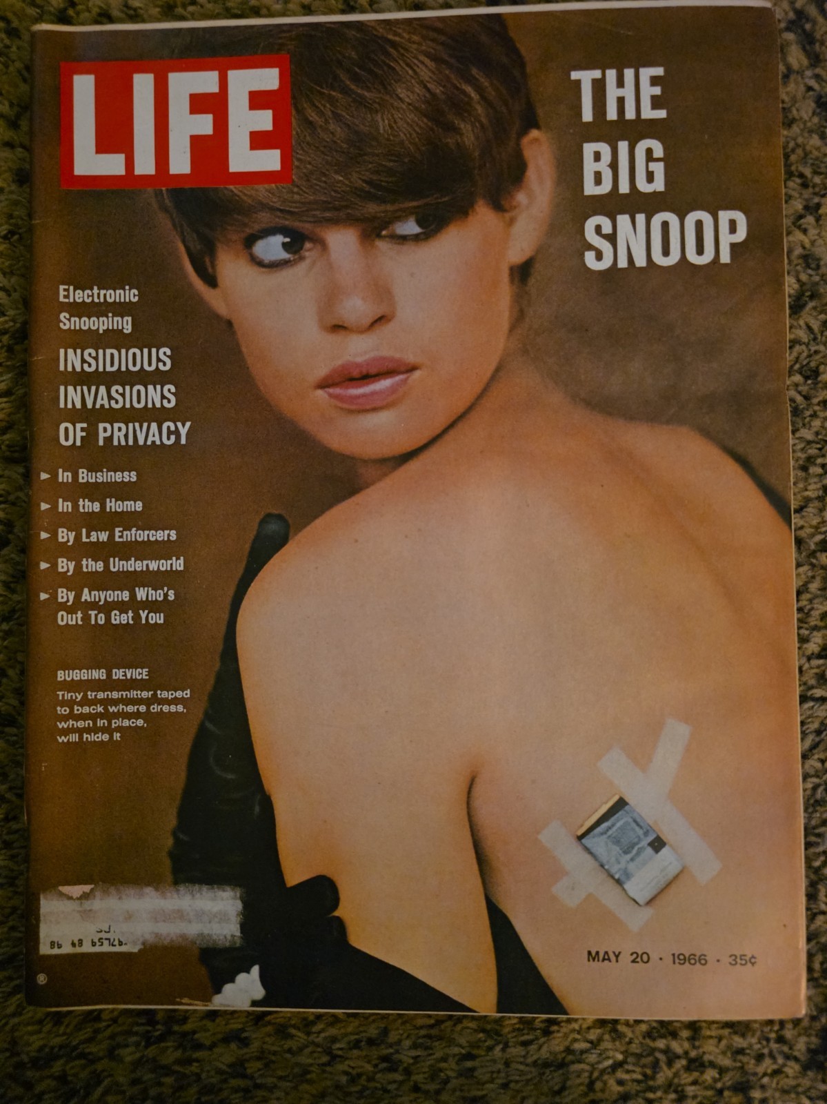 Vintage May 20, 1966 Life Magazine - Woman with Bugging Device on Cover Vintage May 20, 1966 Life Magazine - Woman with Bugging Device on Cover