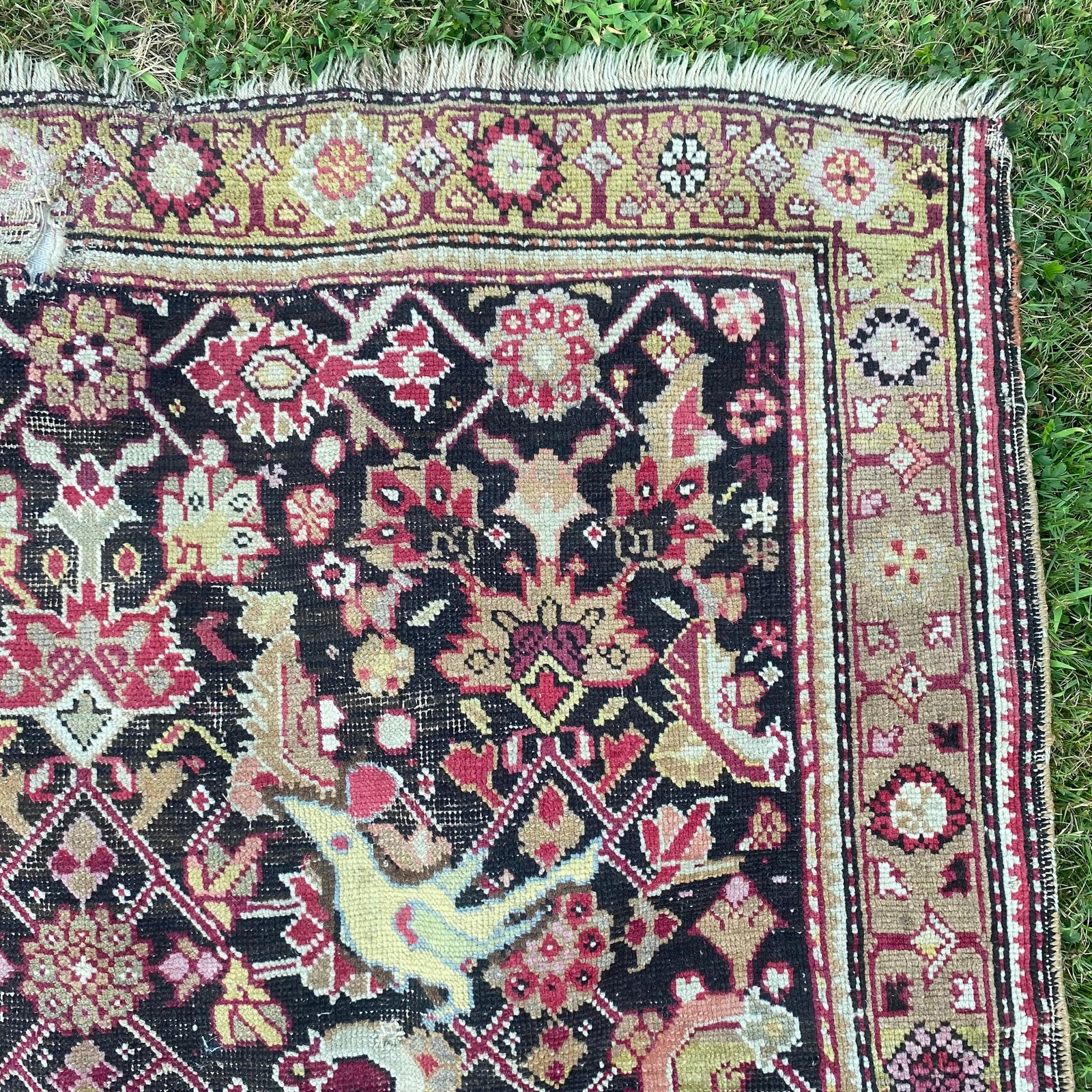 Vintage Rug 4' 2 x 7' Brown Tribal Hand Knotted Oriental Rug Vintage Rug 4' 2 x 7' Brown Tribal Hand Knotted Oriental Rug