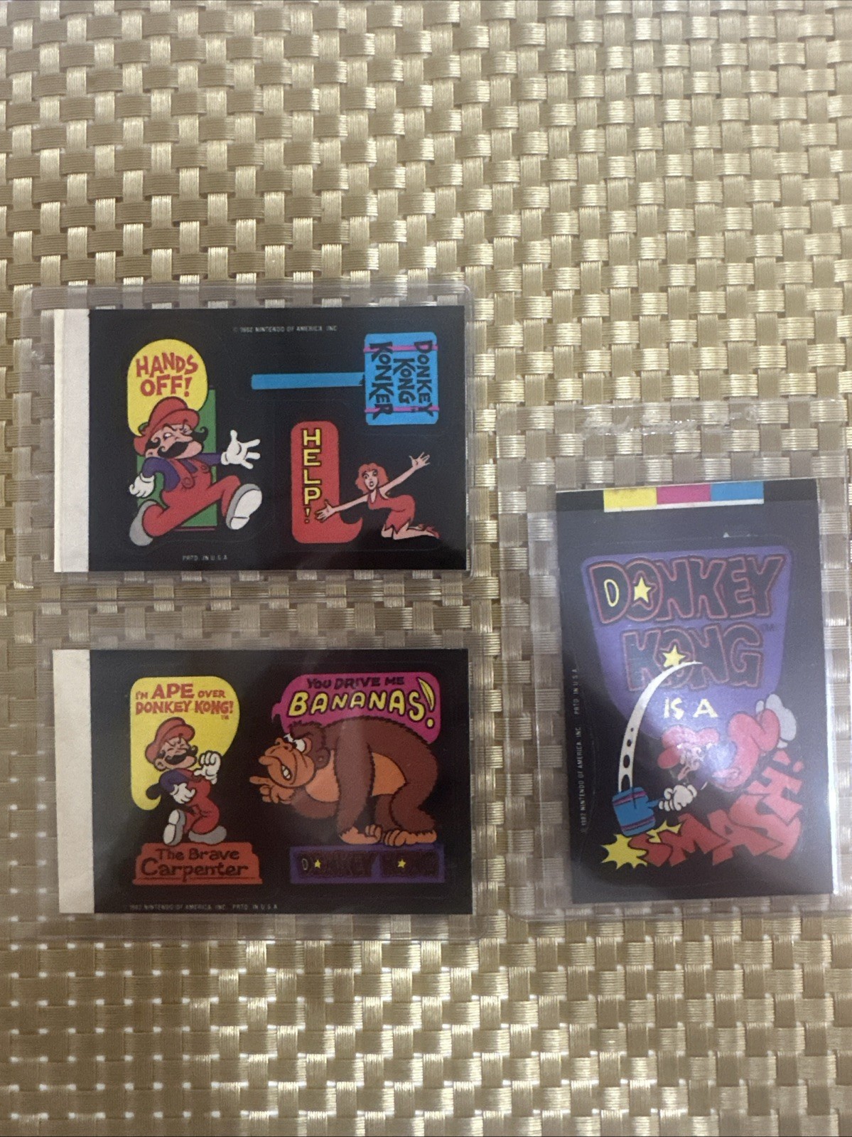 3 Rare Proto Type 1982 NINTENDO DONKEY KONG PROOF W/COLOR BAR STICKER White Edge 3 Rare Proto Type 1982 NINTENDO DONKEY KONG PROOF W/COLOR BAR STICKER White Edge