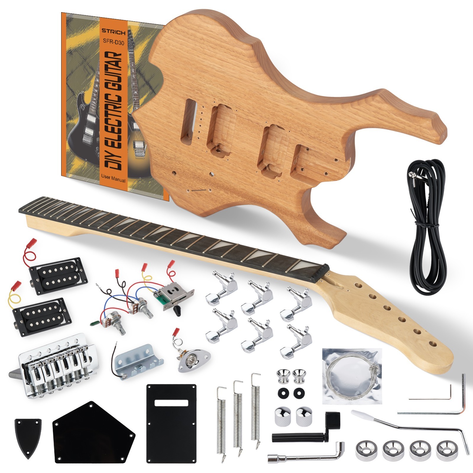 STRICH DIY Electric Guitar Kit Fire Style Guitar HH Pickups Full Set School Band STRICH DIY Electric Guitar Kit Fire Style Guitar HH Pickups Full Set School Band