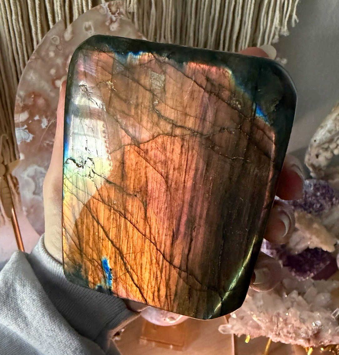 Gorgeous 2.4lb High Sunset Flash Labradorite Freeform Gorgeous 2.4lb High Sunset Flash Labradorite Freeform