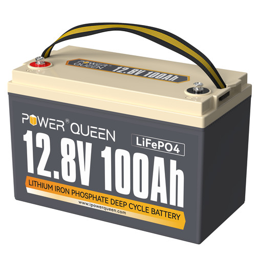 Power Queen 12V 100Ah LiFePO4 Lithium Battery 1280Wh 100A BMS for Camper Marine
