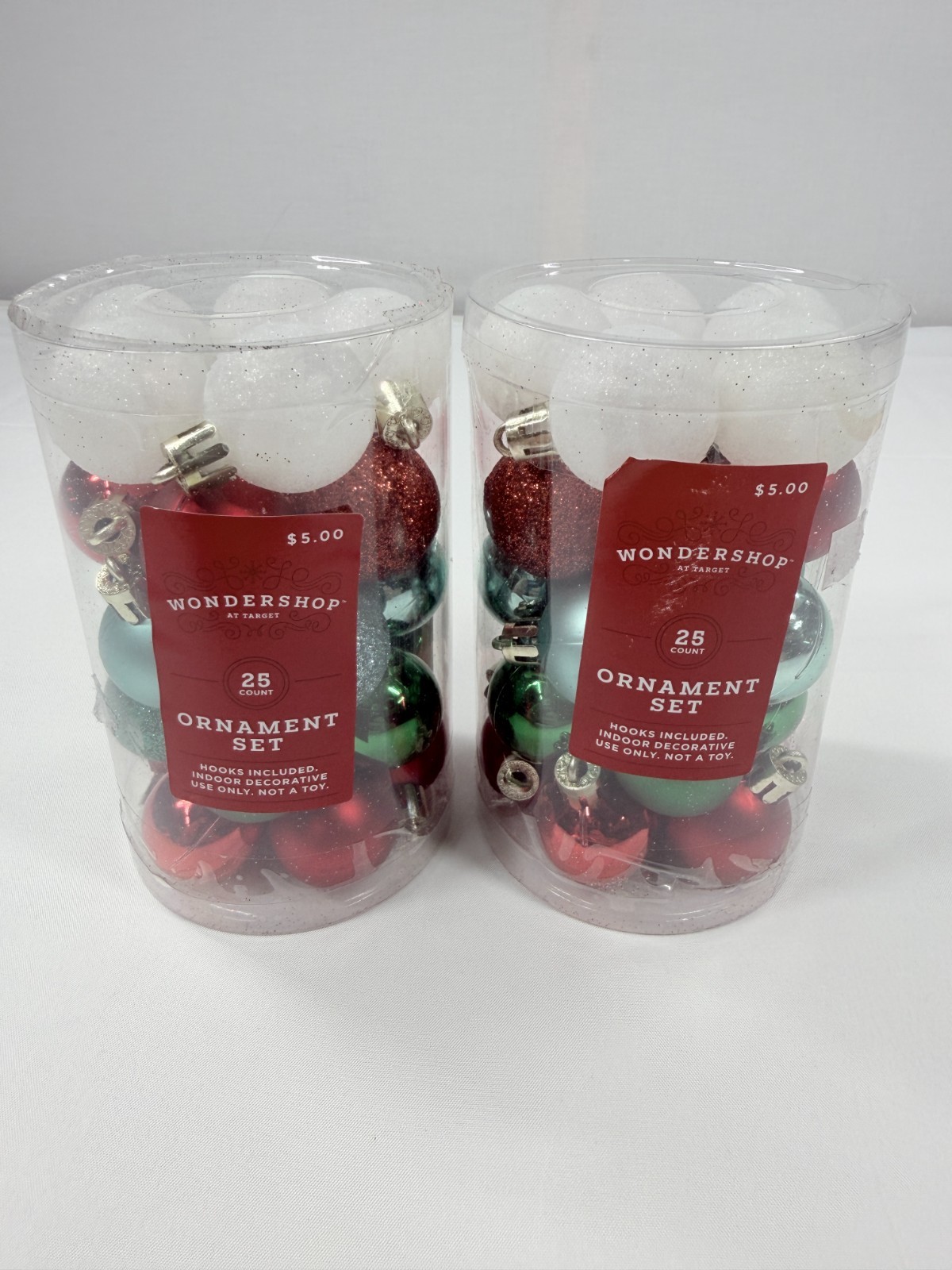Pack of 2 Wondershop Ornament Set Indoor Decorative Shatter Resistant 25-Count