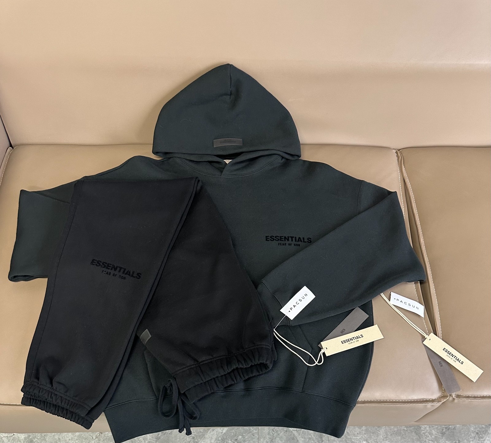 Fear of God Essentials Set, 2 Pieces Hoodie & Sweatpants, Black, Sizes XS-L Fear of God Essentials Set, 2 Pieces Hoodie & Sweatpants, Black, Sizes XS-L