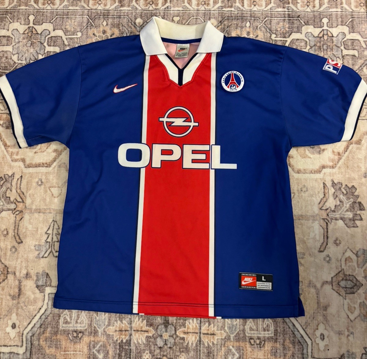 Vintage 1997-98 PSG Nike Opel Jersey Paris Saint-Germain Size L Vintage 1997-98 PSG Nike Opel Jersey Paris Saint-Germain Size L