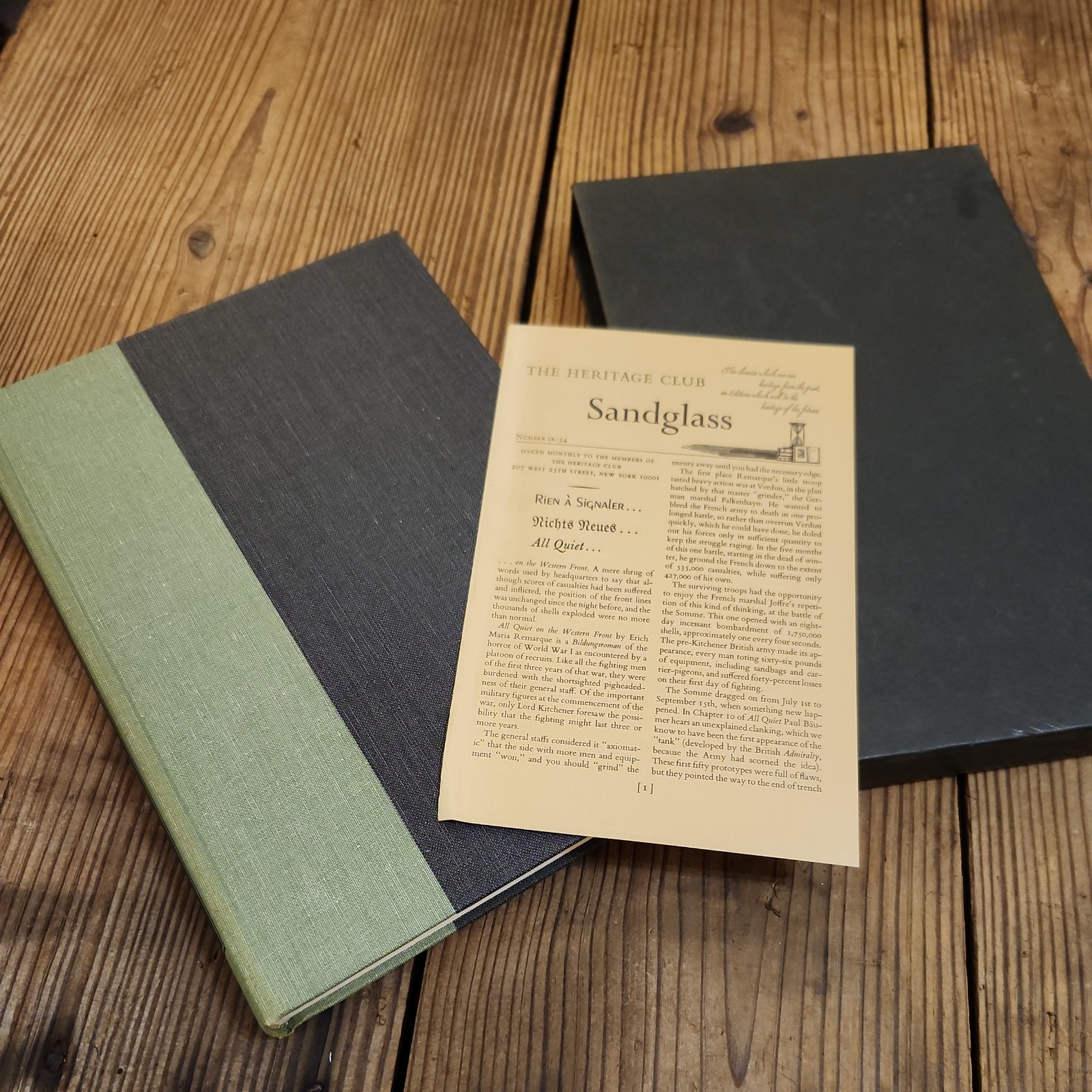 Vintage All Quiet on Western Front-Erich Remarque-Heritage Press Slipcase-1958 Vintage All Quiet on Western Front-Erich Remarque-Heritage Press Slipcase-1958
