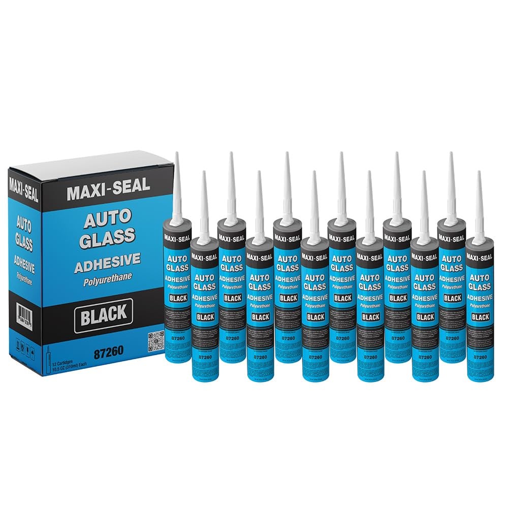 Maxi-Seal Black Polyurethane Windshield Adhesive, Fast Curing Non-sag 12 Pack Maxi-Seal Black Polyurethane Windshield Adhesive, Fast Curing Non-sag 12 Pack