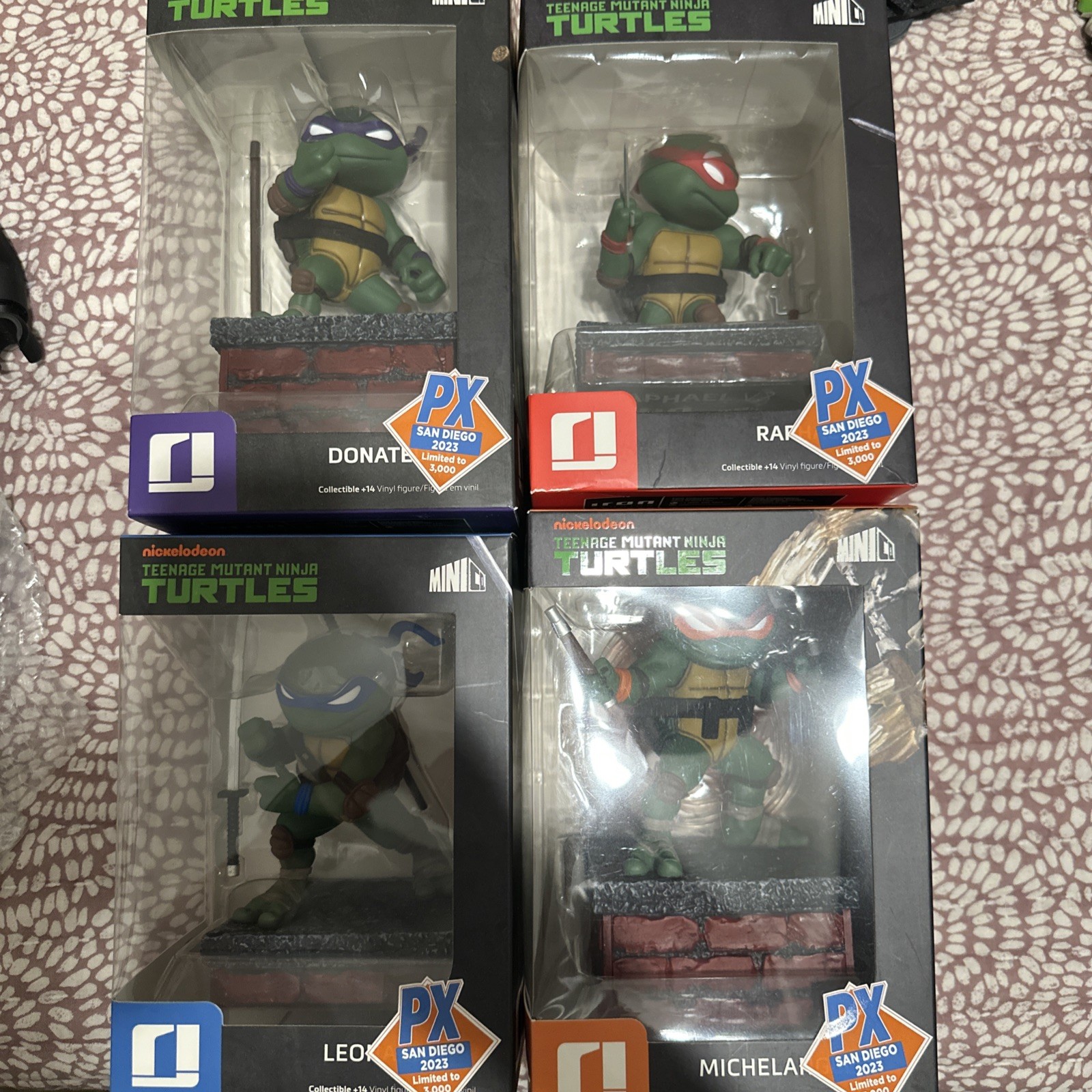 Iron Studios TMNT V2 SDCC 2023 MiniCo PX Exclusive Set Of 4 Turtles Statues