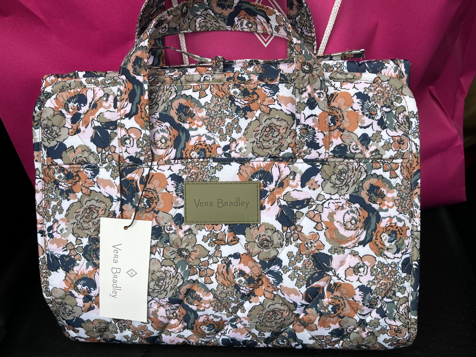 VERA BRADLEY PETITE EXUBERANT FLORAL SAGE Ultralight Hanging Travel Organizer VERA BRADLEY PETITE EXUBERANT FLORAL SAGE Ultralight Hanging Travel Organizer