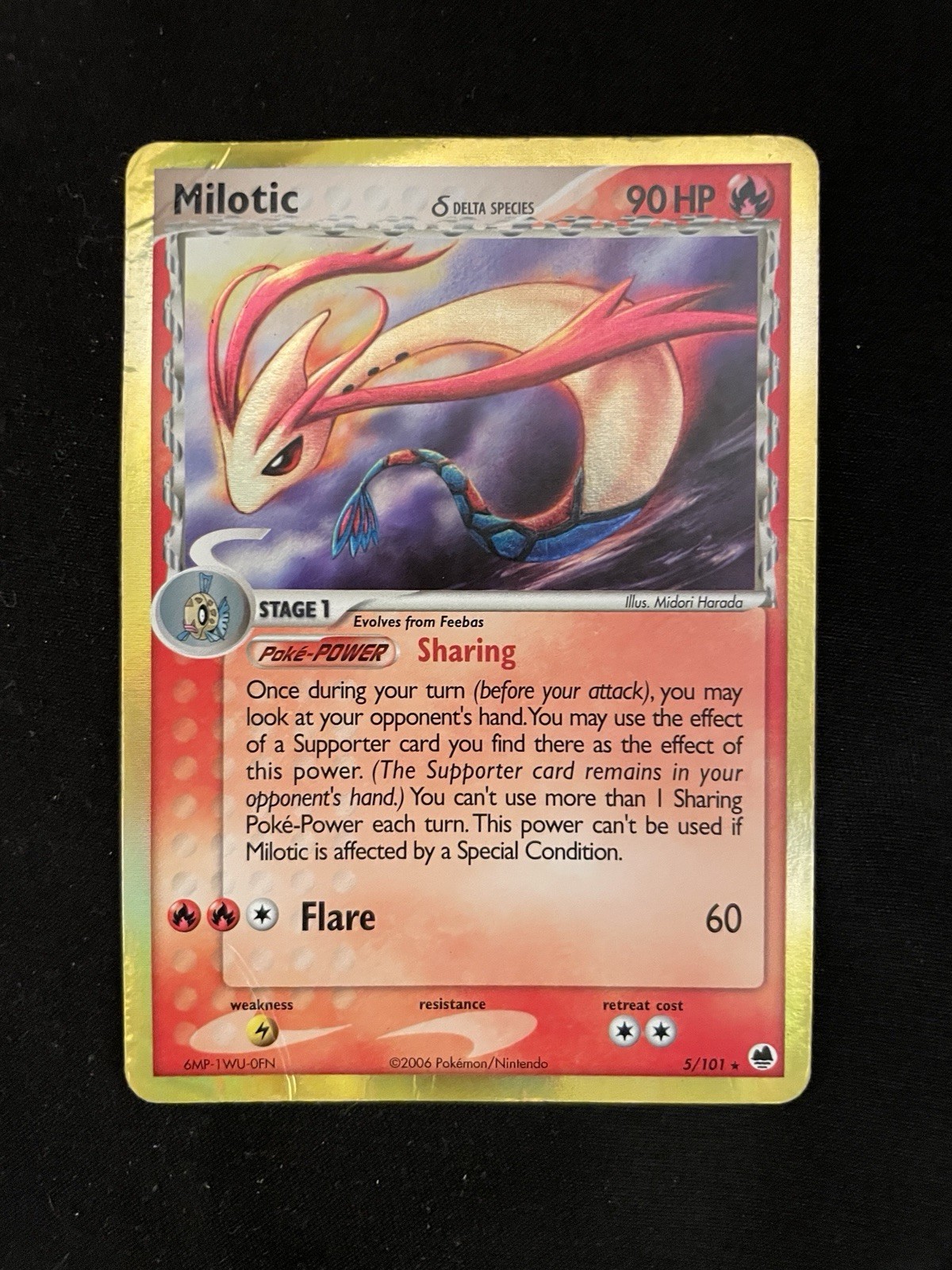 Pokemon TCG Milotic Delta Species Holo Rare 5/101 Dragon Frontiers 90 HP DMG Pokemon TCG Milotic Delta Species Holo Rare 5/101 Dragon Frontiers 90 HP DMG