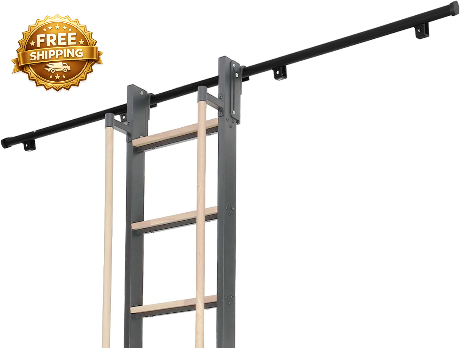 Sliding Library Ladder with 6.6FT Hook Track 96