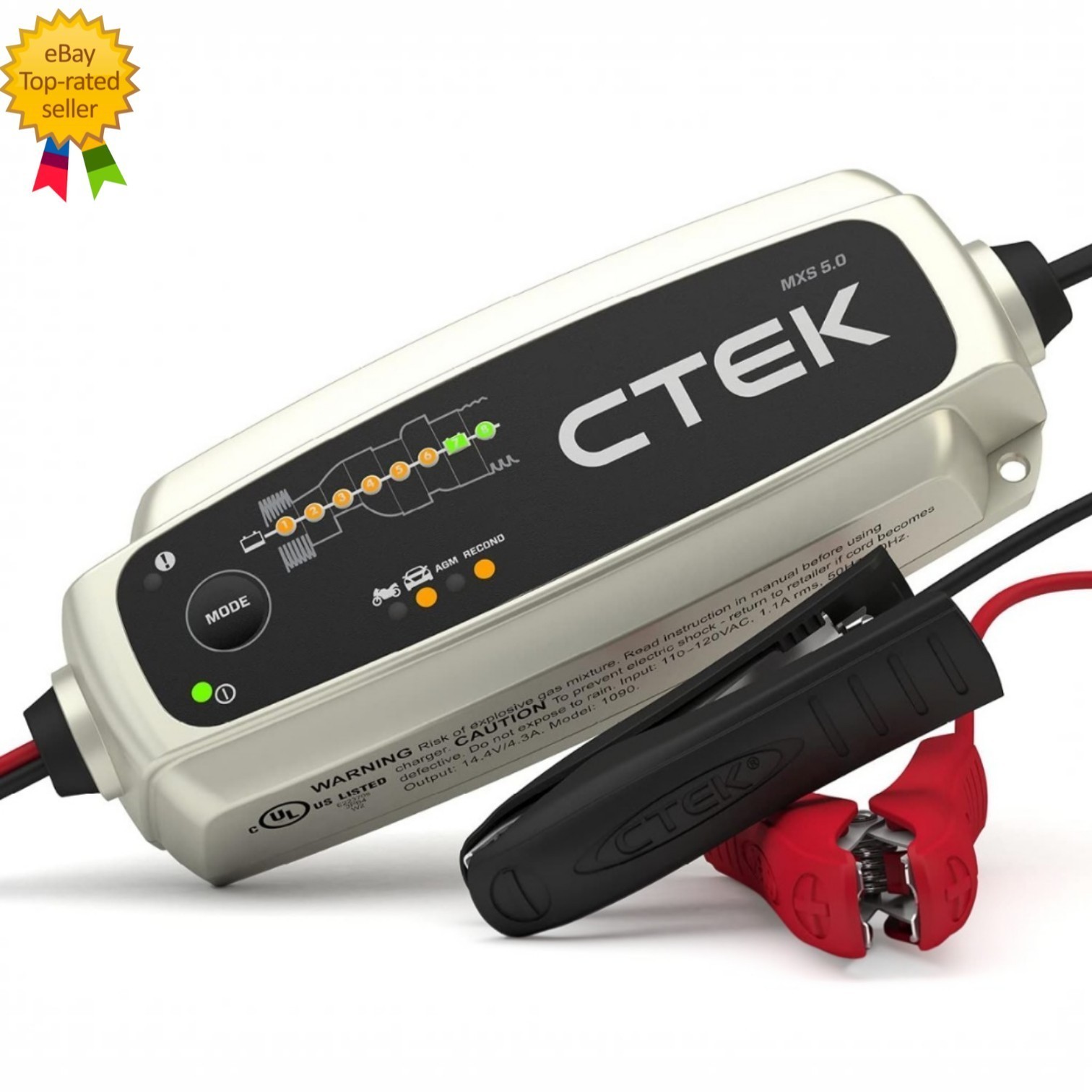 CTEK MXS 5.0 Fully Automatic 12V Battery Charger Maintainer 4.3 Amp 40-206 - NIB