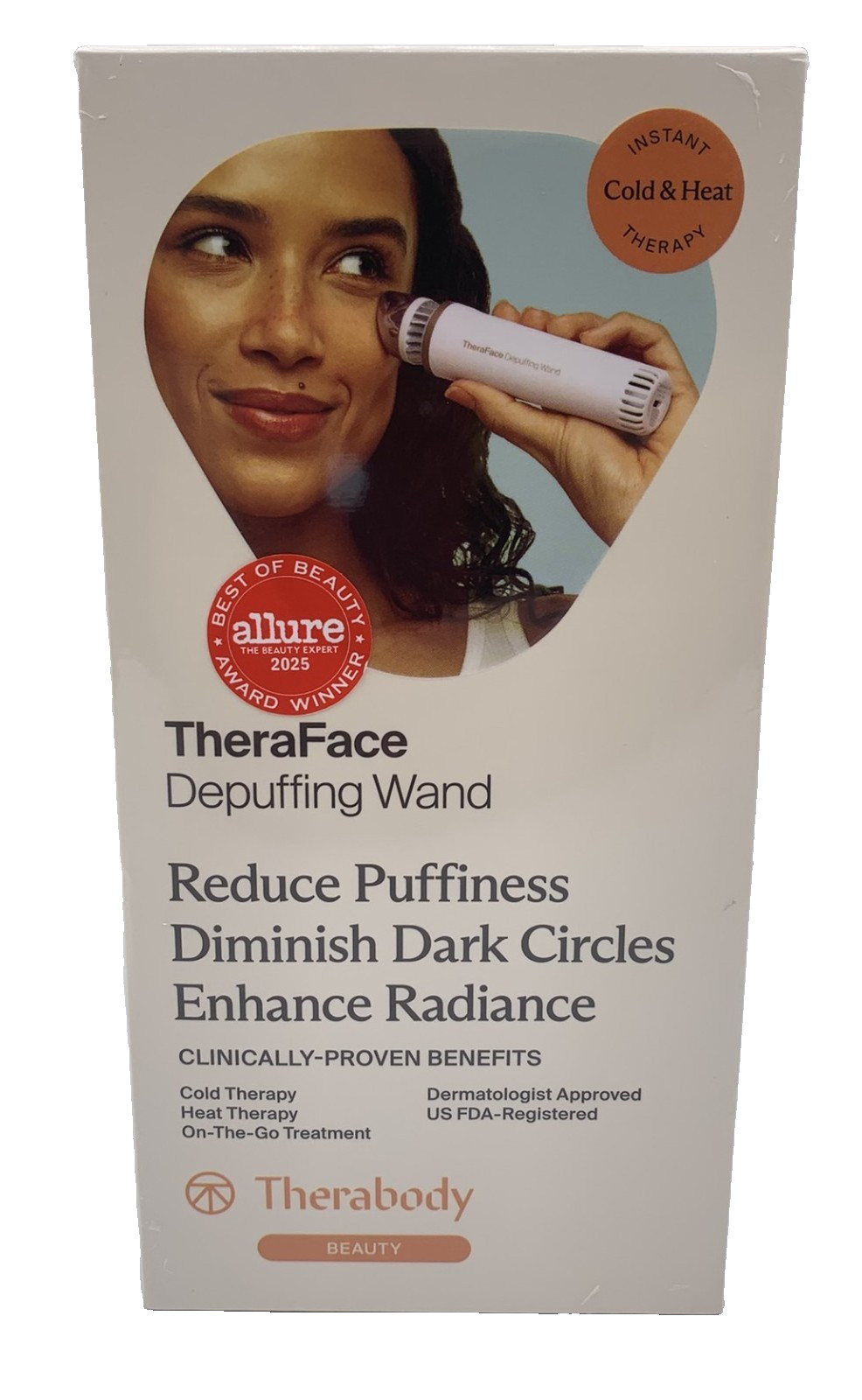 Therabody TheraFace Depuffing WAND - Cold & Heat Skincare Treatment (NEW SEALED)