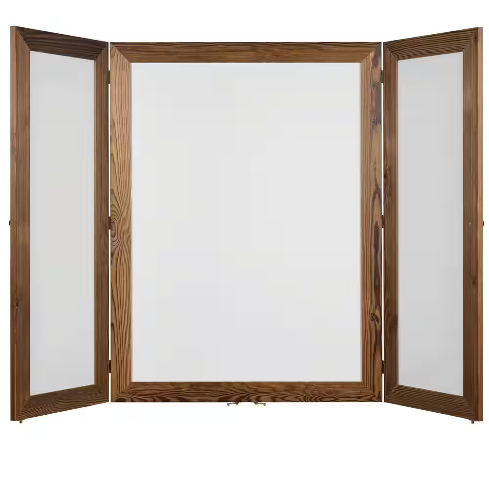 Excello 40 In. X 60 In. Wooden Wall Mounted Folding Whiteboard, Brown