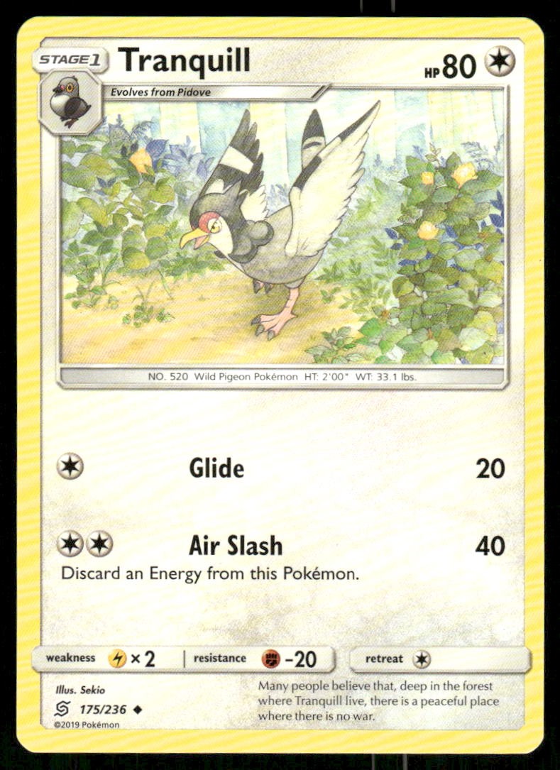 Tranquill SM - Unified Minds [175/236] Uncommon NM Pokemon