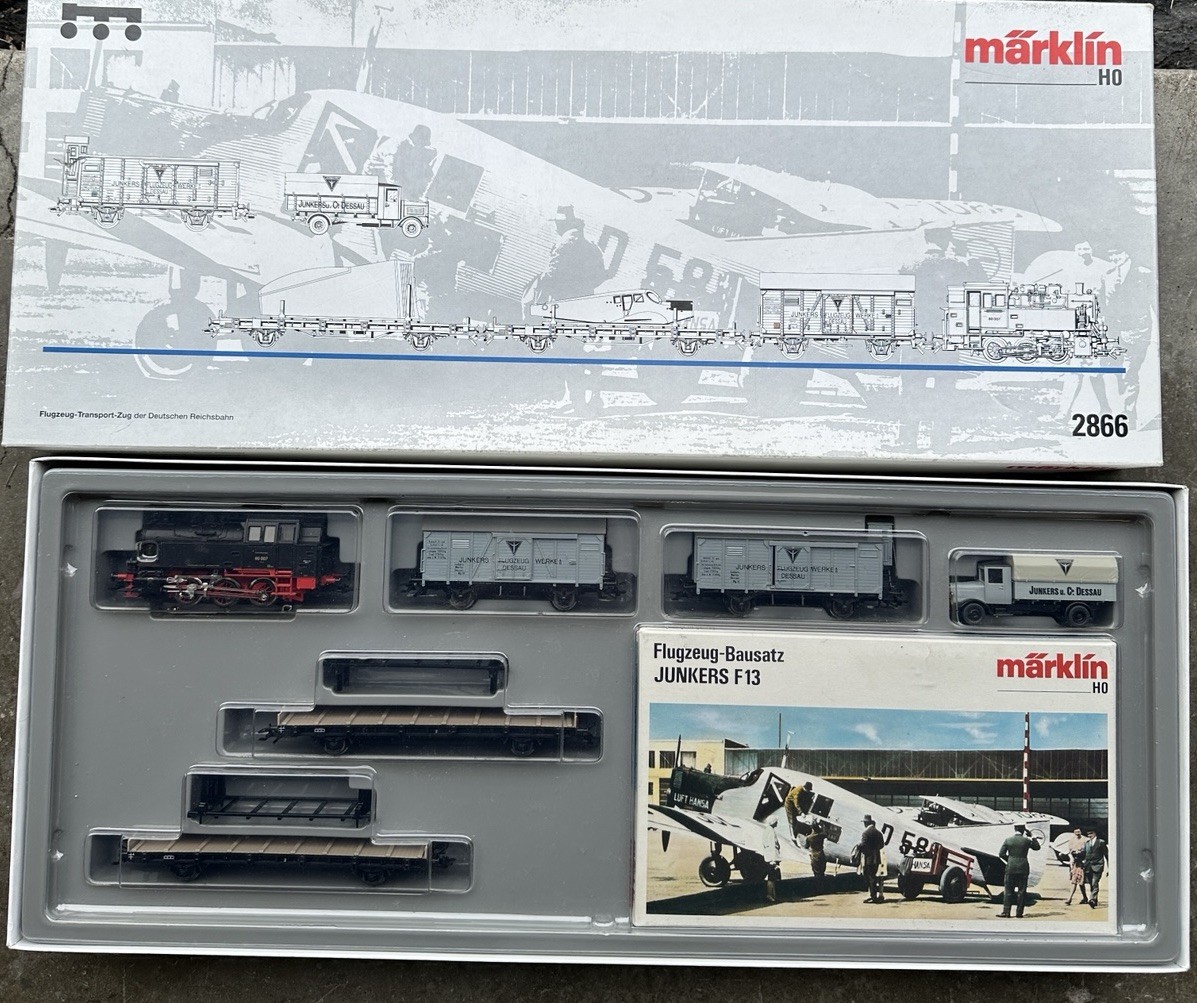 Marklin MHI H0 AC 2866 Flugzeug Transport Zug Junkers DRG 1991 Locomotive Set HO