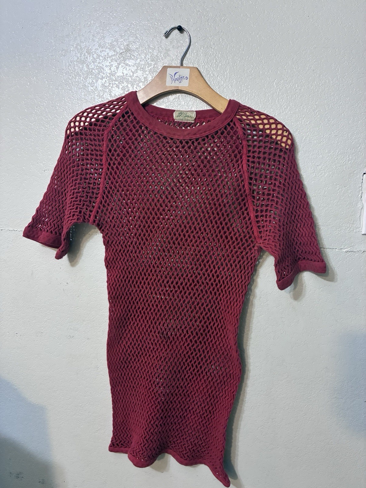 Vintage 60s 70s LL BEAN USA S Red Fishnet Net Mesh Base Layer T Shirt Top Vintage 60s 70s LL BEAN USA S Red Fishnet Net Mesh Base Layer T Shirt Top
