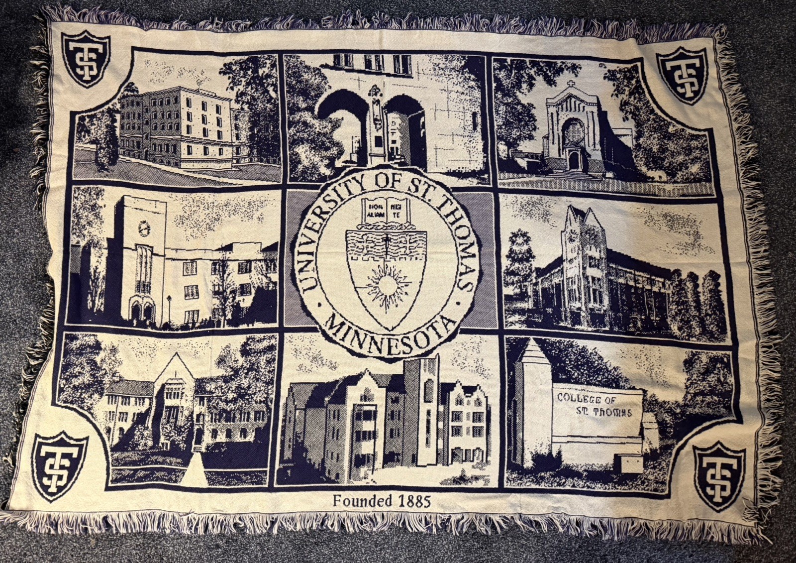 Vintage University of St. Thomas Minnesota Woven Tapestry Blanket Throw 48x68 Vintage University of St. Thomas Minnesota Woven Tapestry Blanket Throw 48x68