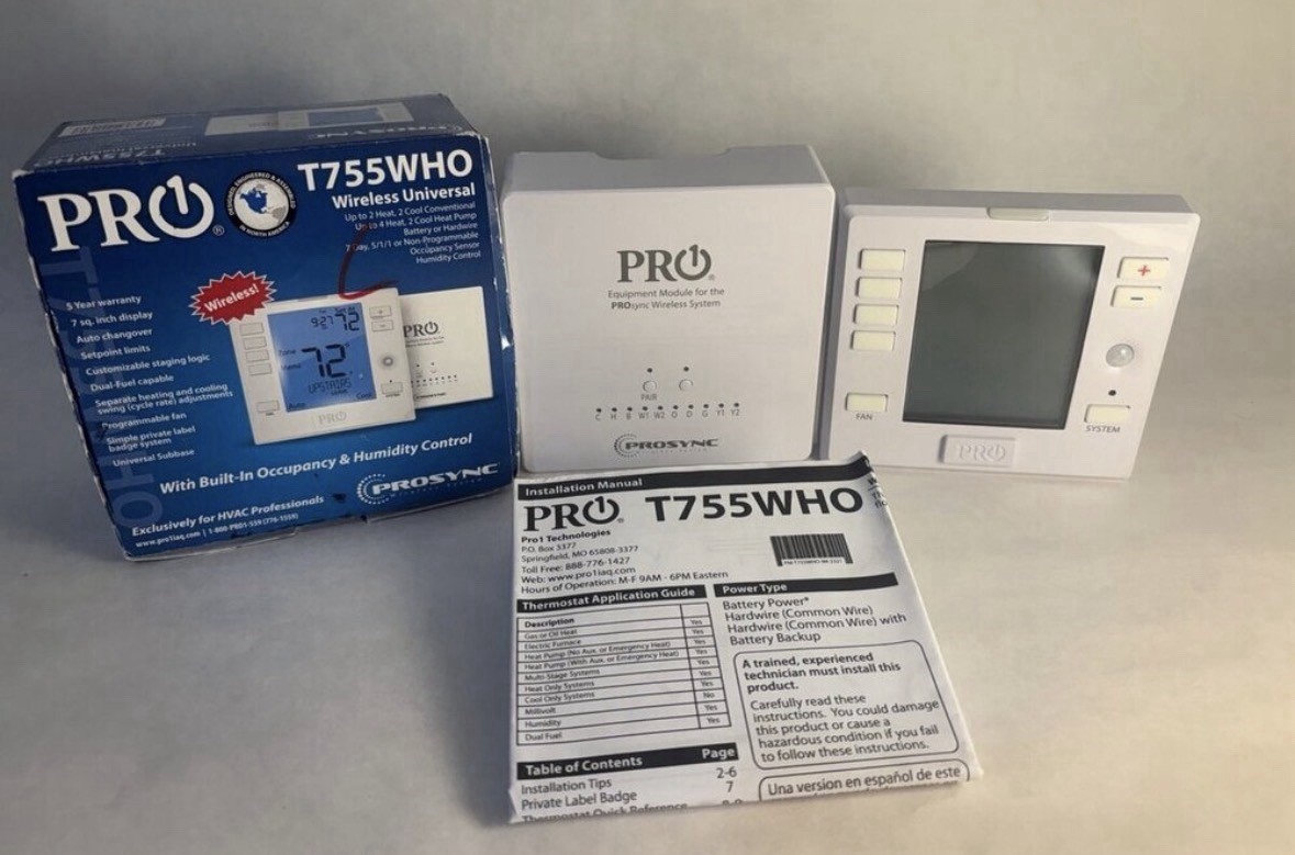 Pro1 IAQ T755WHO Wireless Universal Thermostat Pro1 IAQ T755WHO Wireless Universal Thermostat