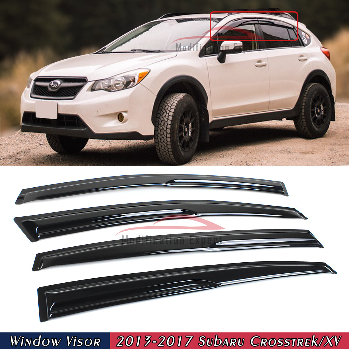 For 13-17 Subaru XV Crosstrek 12-16 Impreza Hatchback JDM Mugen Window Visors