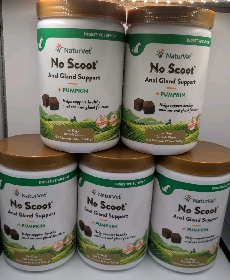 NaturVet No Scoot Digestive & Anal Gland Support Pumpkin  Healthy Bowels 600ct