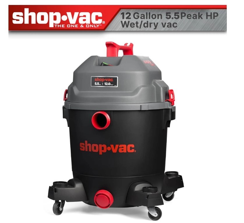 Shop-Vac® 12 Gallon Wet/Dry Vacuum, 5.5 Peak HP, Whisper Series Shop-Vac® 12 Gallon Wet/Dry Vacuum, 5.5 Peak HP, Whisper Series