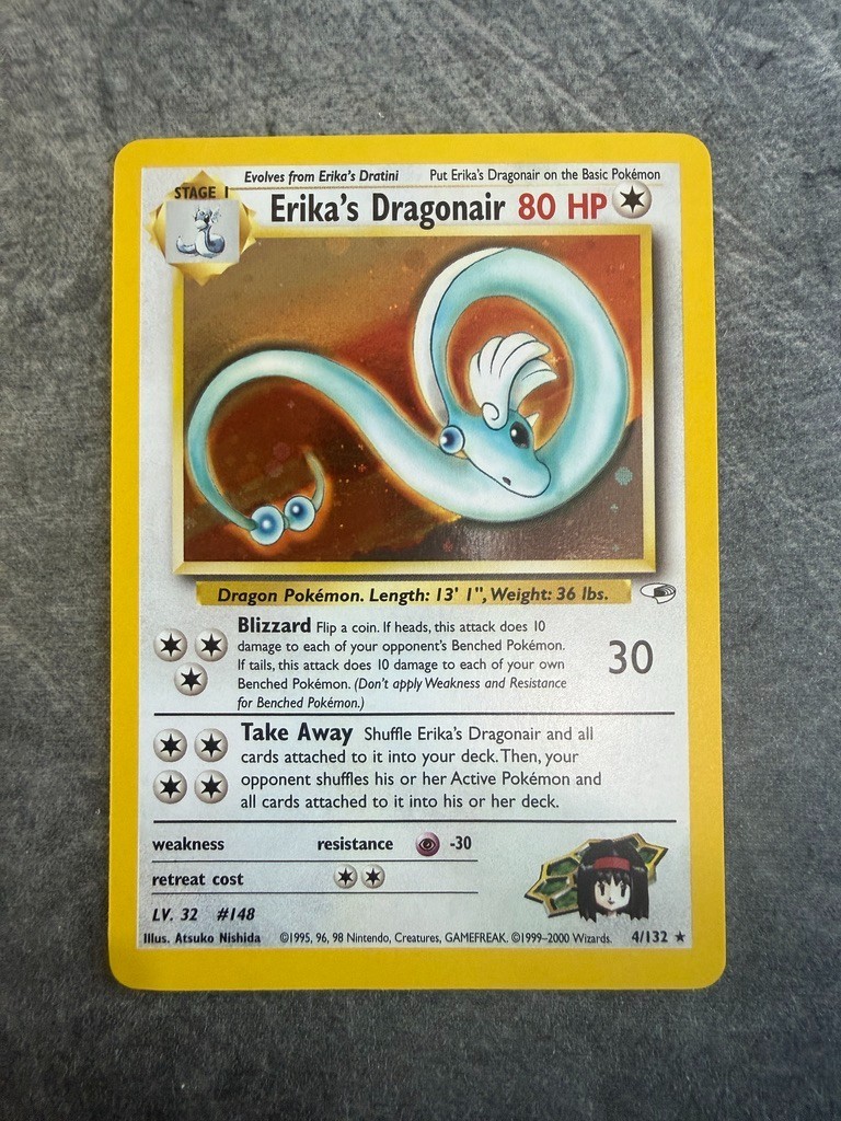 Pokemon TCG Erika's Dragonair 4/132 Gym Heroes Holo