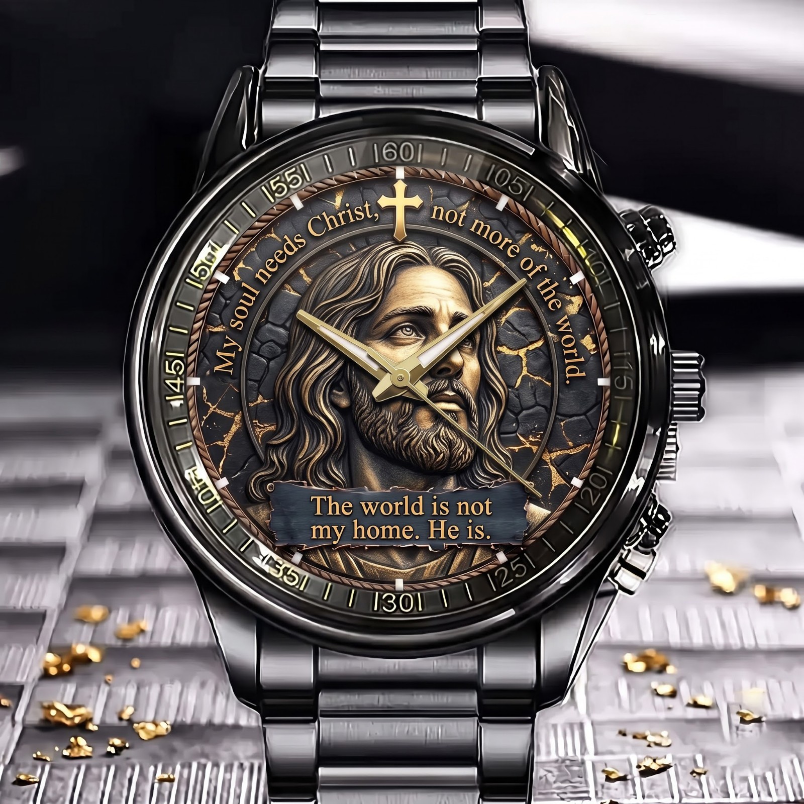 Jesus Christ Portrait My Soul Needs Christ Christian Religious Faith Men Wristwa