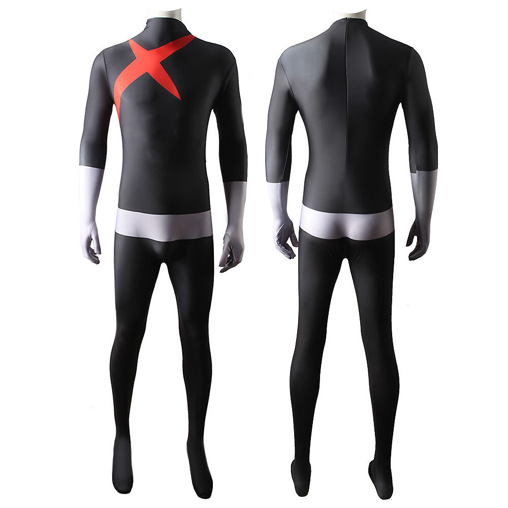 Red X Jumpsuit Teen Titans Bodysuit Cloak Cosplay Costume Halloween Adult/Kids