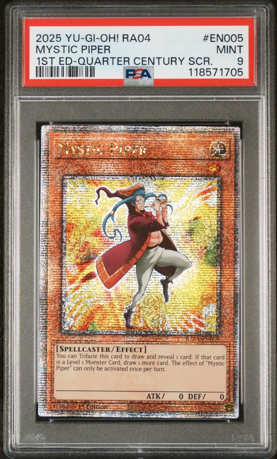 2025 Yu-Gi-Oh Mystic Piper (Quarter Century Secret Rare) RA04-EN005 PSA-9 2025 Yu-Gi-Oh Mystic Piper (Quarter Century Secret Rare) RA04-EN005 PSA-9