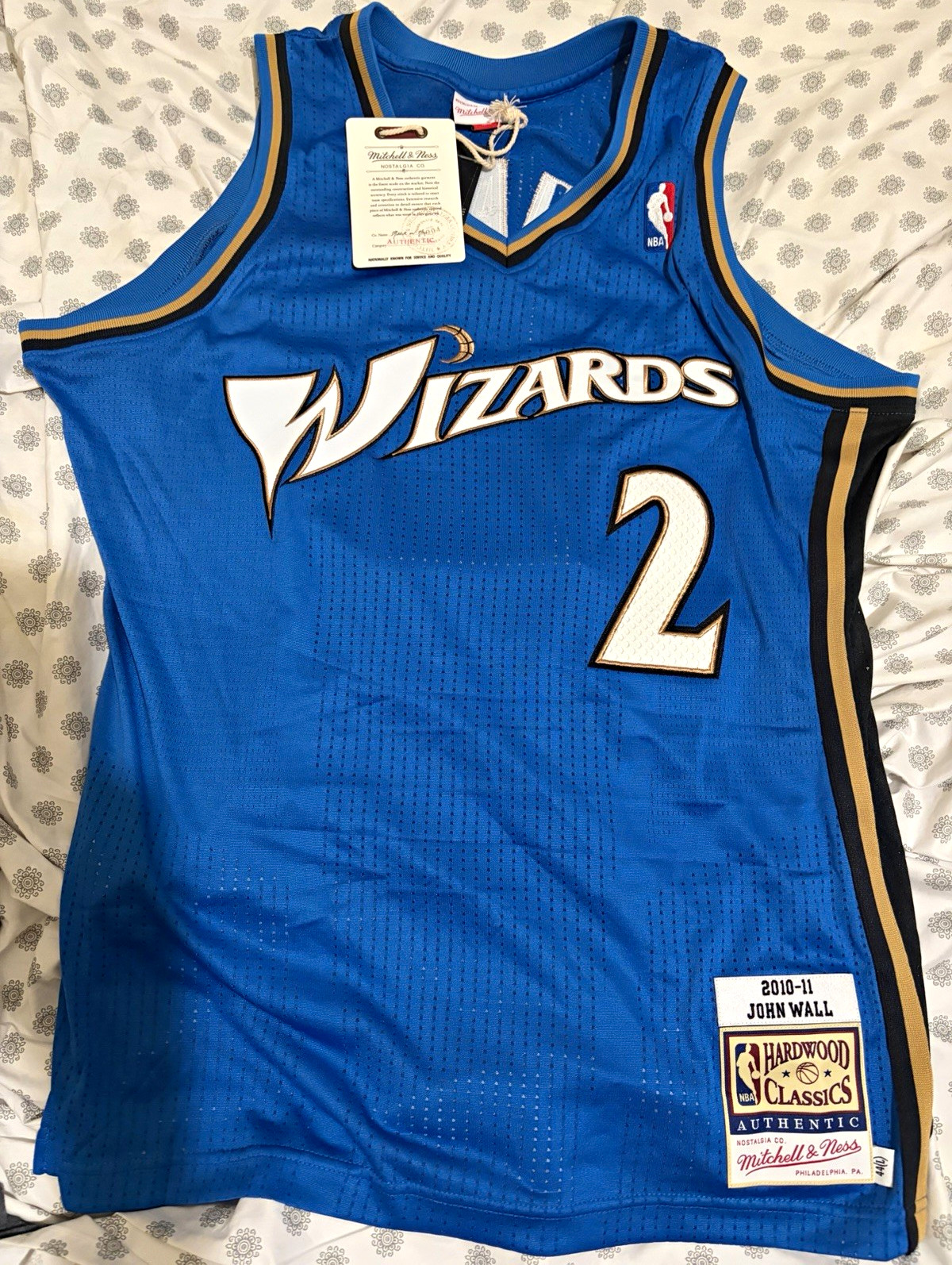 Mitchell & Ness Hardwood Classics NBA Wizards John Wall #2 Blue Jersey 44 L Mitchell & Ness Hardwood Classics NBA Wizards John Wall #2 Blue Jersey 44 L
