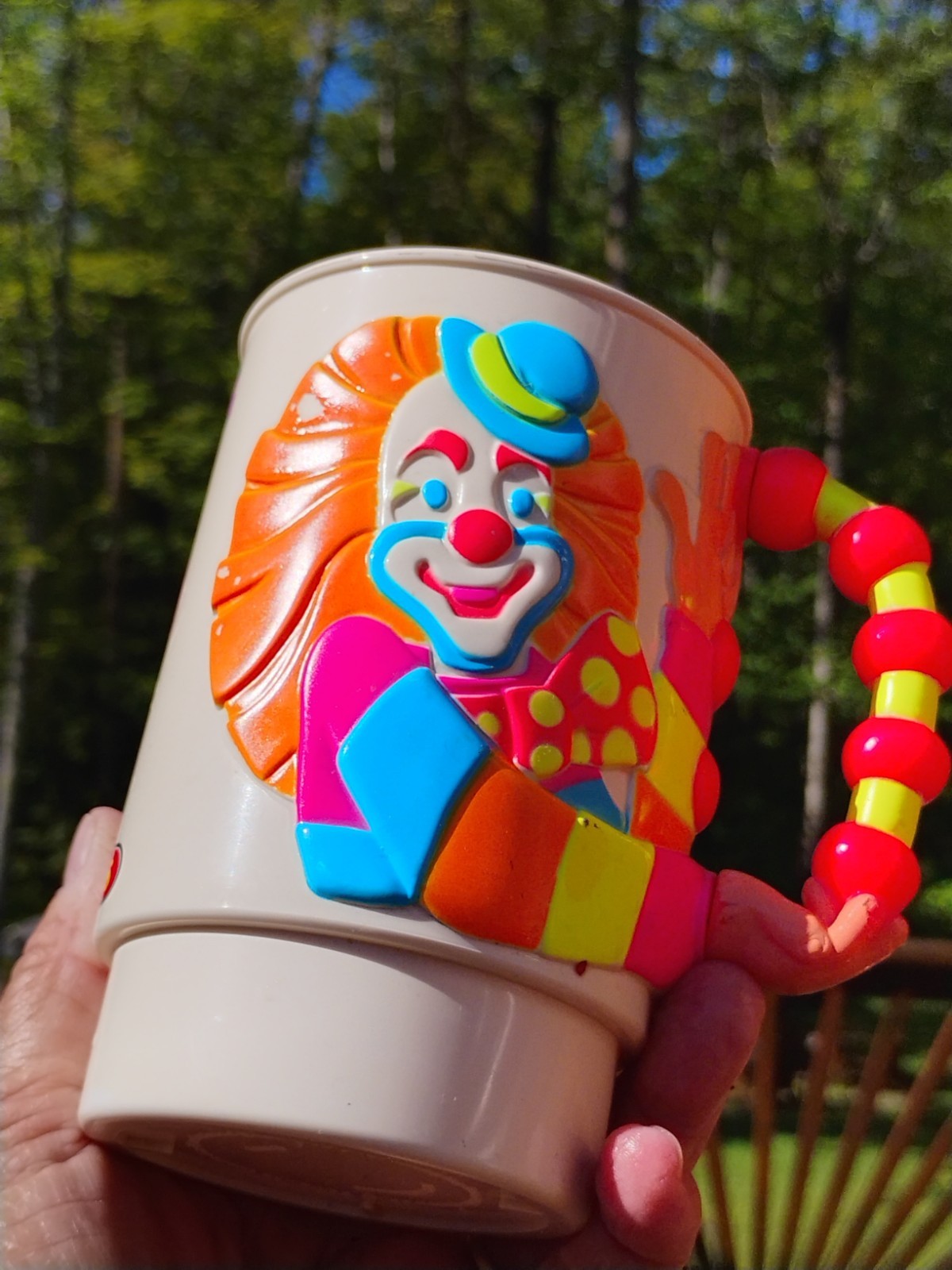 Ringling Bros Barnum And Bailey Circus Cup Mug 3D Clown Plastic VTG 1990 B21