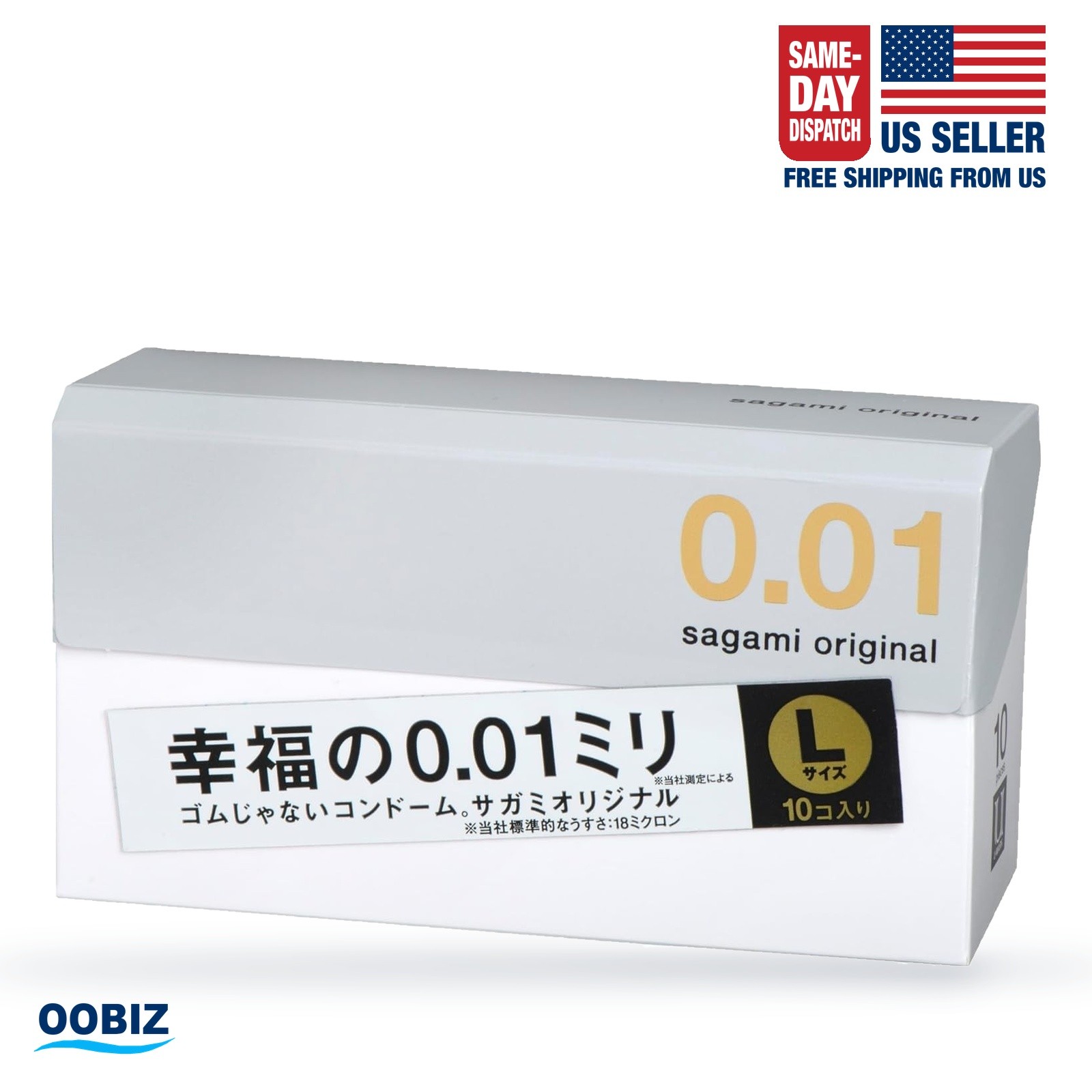 Sagami Condom 001 Original L Large Size Ultra Thin Condom 10pcs 0.01mm-US Seller