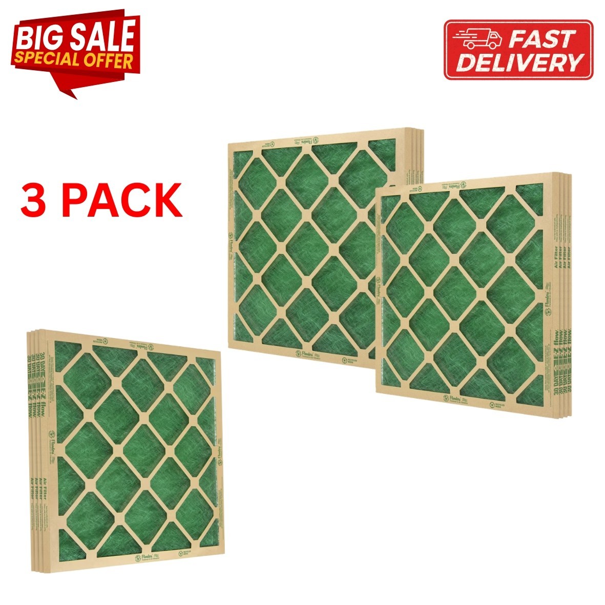 12 Pack Flanders Precisionaire Nested Glass Air Filter - 20 12 Pack Flanders Precisionaire Nested Glass Air Filter - 20