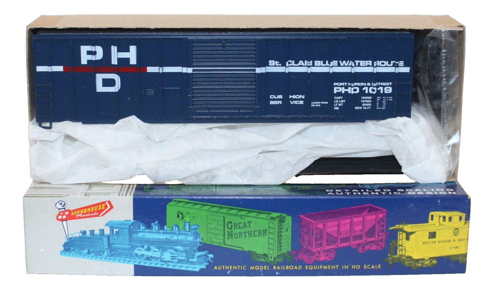 Roundhouse #1963 HO 50' FMC SD Box car kit PH&D 1019 NIB