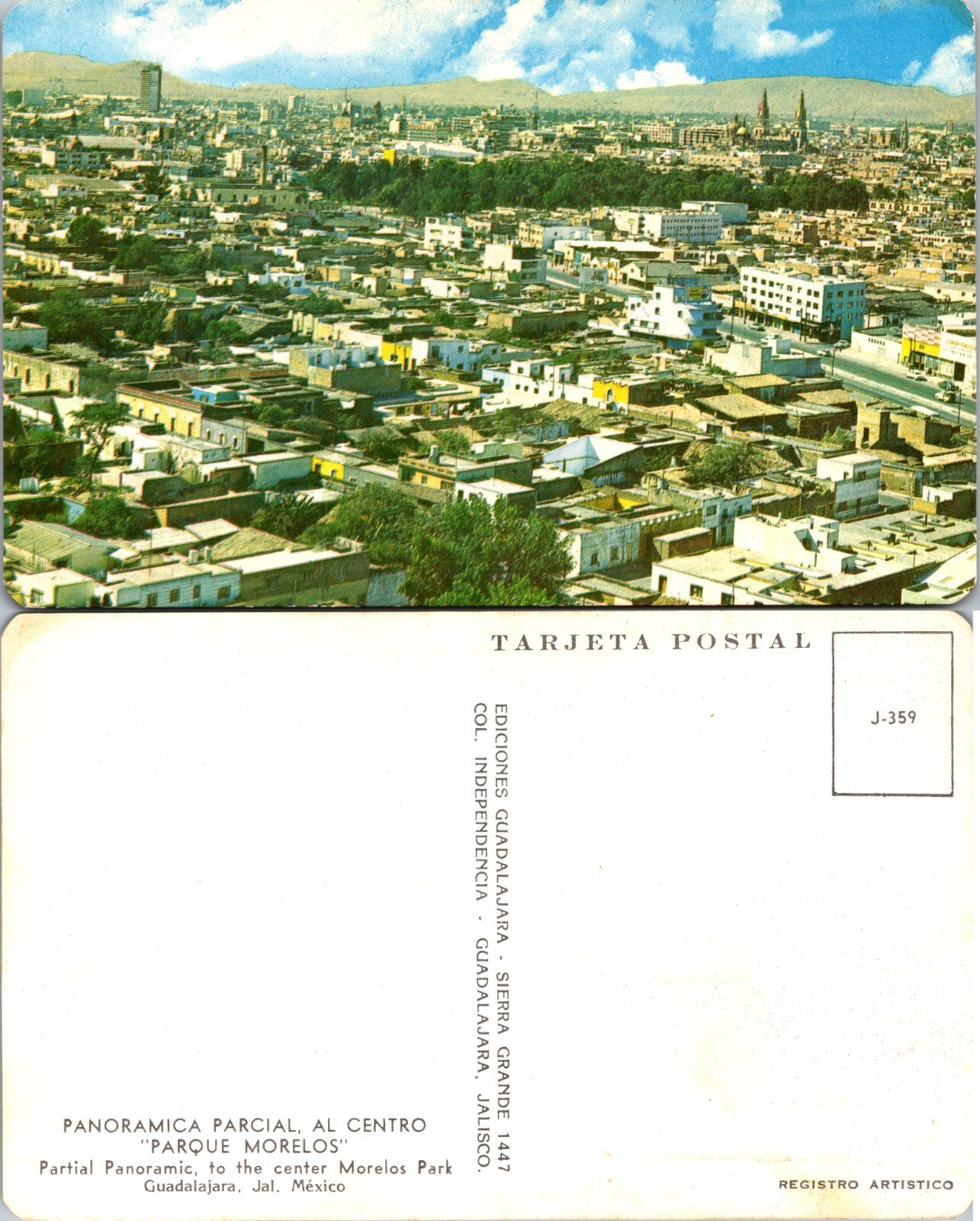 Parque Morelos Guadalajara Jal Mexico Postcard