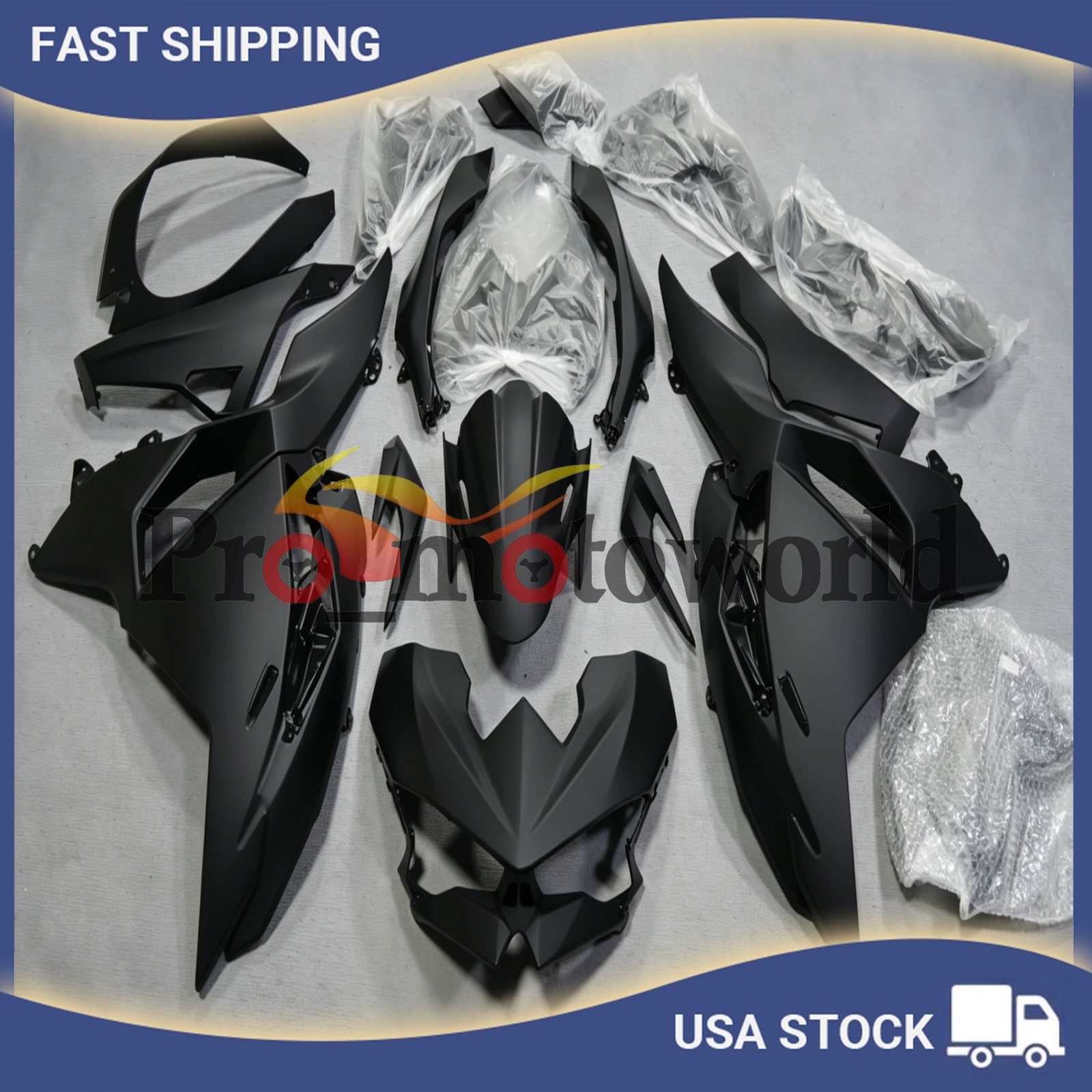 Matte Black Fairing Kit For Kawasaki Ninja 500 2024-2025 ABS Injection Bodywork Matte Black Fairing Kit For Kawasaki Ninja 500 2024-2025 ABS Injection Bodywork